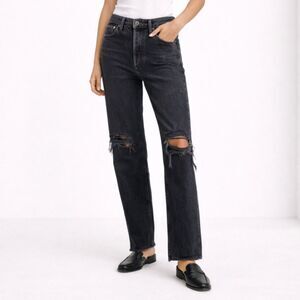AGOLDE Lana Mid Rise Vintage Straight Jeans Women’s Size 30 Distressed